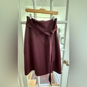 Ann Taylor Deep Burgundy Midi Skirt